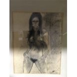 A picture of a nude woman signed 1977 with signature. Attributed to Alastair Michie.