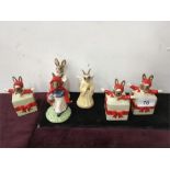 Doulton Bunnykins: Three Christmas Surprise, an angel, a Choir Boy and Red Riding Hood.