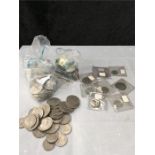 A quantity of pre 1947 silver coins.