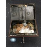 A box of coins.