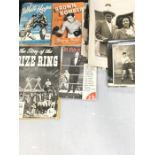 Old Boxing memorabilia photographs etc. Bruce Woodcock, Mauriello, Eddie Thomas,Tommy Farr, the