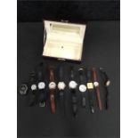 A collection of wristwatches to include a Timax in case.