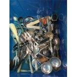 A box of cutlery etc.