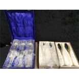 Three boxed sets of silver plated/chrome goblets.