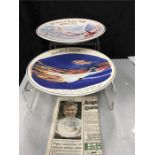 Two Poole Pottery plates: The Red Arrows display of Bournemouth 1903-2003, Concord final flight.