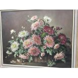 An oil on canvas: Chrysanthemums (Constance Cooper).