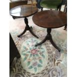 A pair of reproduction mahogany wine tables.