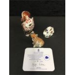 Royal Crown Derby paperweights: Wellbeck Squirrel, boxed with certificate together with Love You