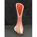 An unusual peach coloured Lily vase (24 inches).