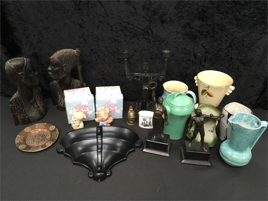 Mixed collectables and china to include a pair of 'Flick & Flack' NAO figures, an Art Deco