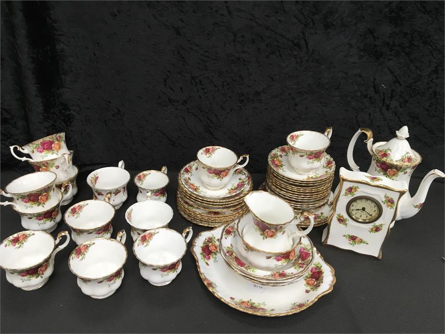 A large Royal Albert 'Old Country Roses' china tea set.