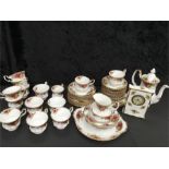 A large Royal Albert 'Old Country Roses' china tea set.