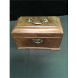 A Georgian mahogany tea caddy.