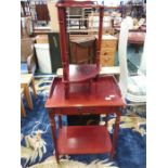 A reproduction hall table with single drawer to front and a corner shelf unit.