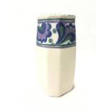 Carter Stabler Adams Poole Pottery HH pattern vase of modelled hexagonal form by Myrtle Bond 9.2" (