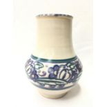 Carter Stabler Adams Poole Pottery shape 203 VX pattern vase by Ruth Pavely 8.5" (22cms) high