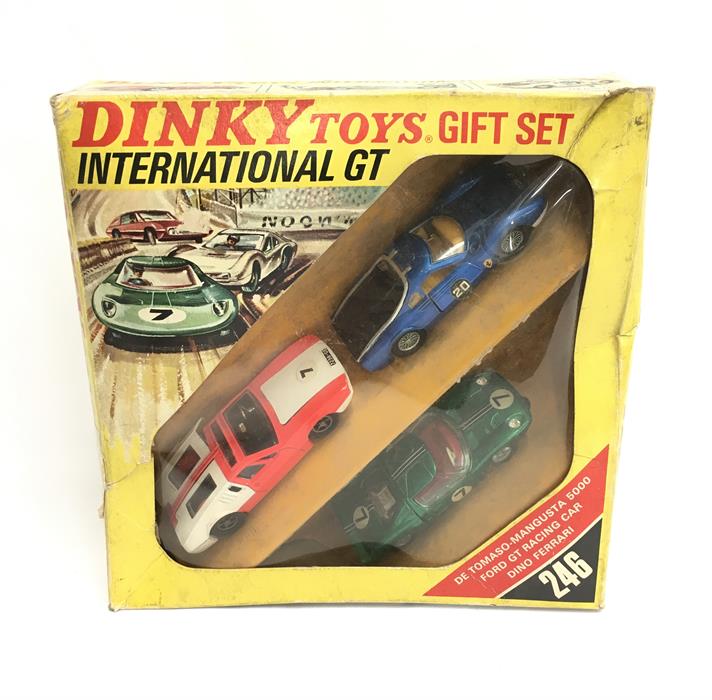 Dinky Toys Gift Set 246 International GT, comprising: De Tomaso Mangusta 5000; Ford GT Racing Car;