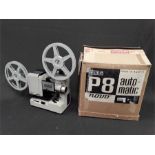 A Vintage Eumig P8 automatic cine film projector with leads and box.