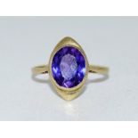 A 9 carat gold ladies' amethyst ring, size N.