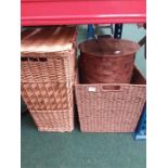 Three various laundry baskets.