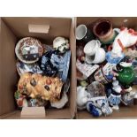 Two boxes of various china items.