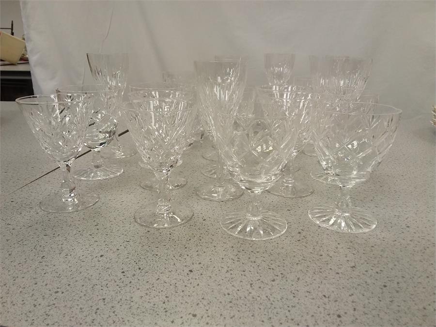 A selection of crystal cut glasses.