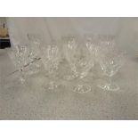 A selection of crystal cut glasses.