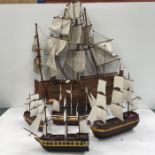 HMS Endeavour model ship along with 4 other smaller model ships.