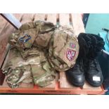 Military clothing and a set of boots.