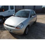 A two door Ford KA 1299cc petrol saloon car, M.O.T. until Jan 18th 2018, 92,380 miles Sony stereo/CD