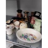 A collection of various china Toby jugs and other china items.