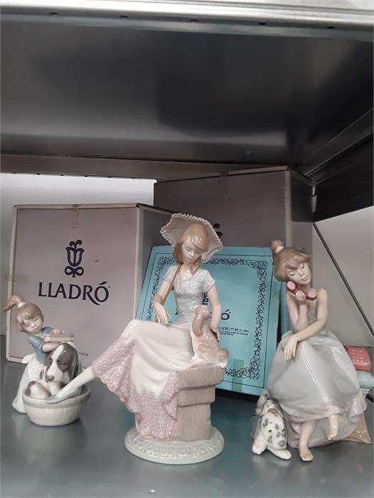 Three Lladro figures all with boxes in good condition.