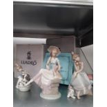 Three Lladro figures all with boxes in good condition.