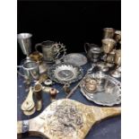 A selection of metalware.