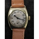 A Rolex Prima Gents 9ct gold 1930's wristwatch. Chronometer rated, timed in six positions, 68057,
