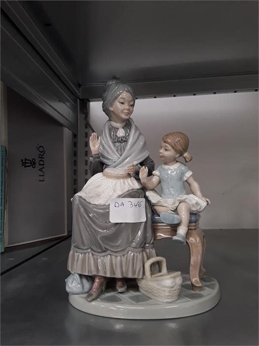 A Lladro old lady figure in good condition.