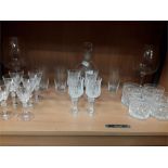 Various cut glasses and a decanter.