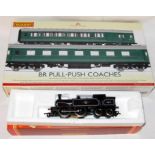 HORNBY BR M7 and Push - Pull Coaches Pack - R862 BR Black Class M7 0-4-4T # 30111 - Mint with