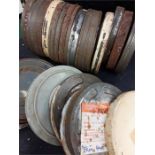 A quantity of old film reels.