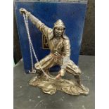 A bronze art gallery figure: Ninja, boxed.