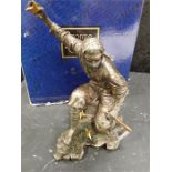 A bronze art gallery figure: Ninja, boxed.