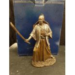 A bronze art gallery figure: Samurai, boxed.