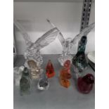 Eleven various coloured glass animals to include Svenskt glass. Many damaged.