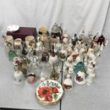 A collection of ornamental bells and other related items.