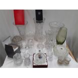 Glassware to include sweet jars, vases and other items.