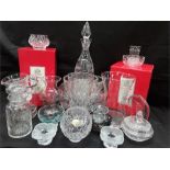 Various glassware vases, bowls, a decanter to include Royal Brierley.