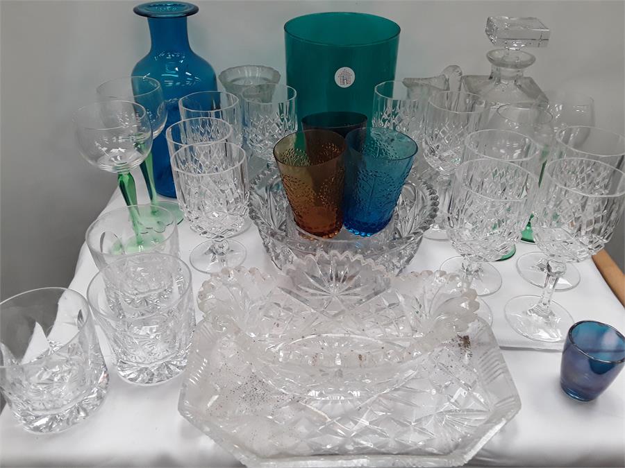 A box of various glassware.