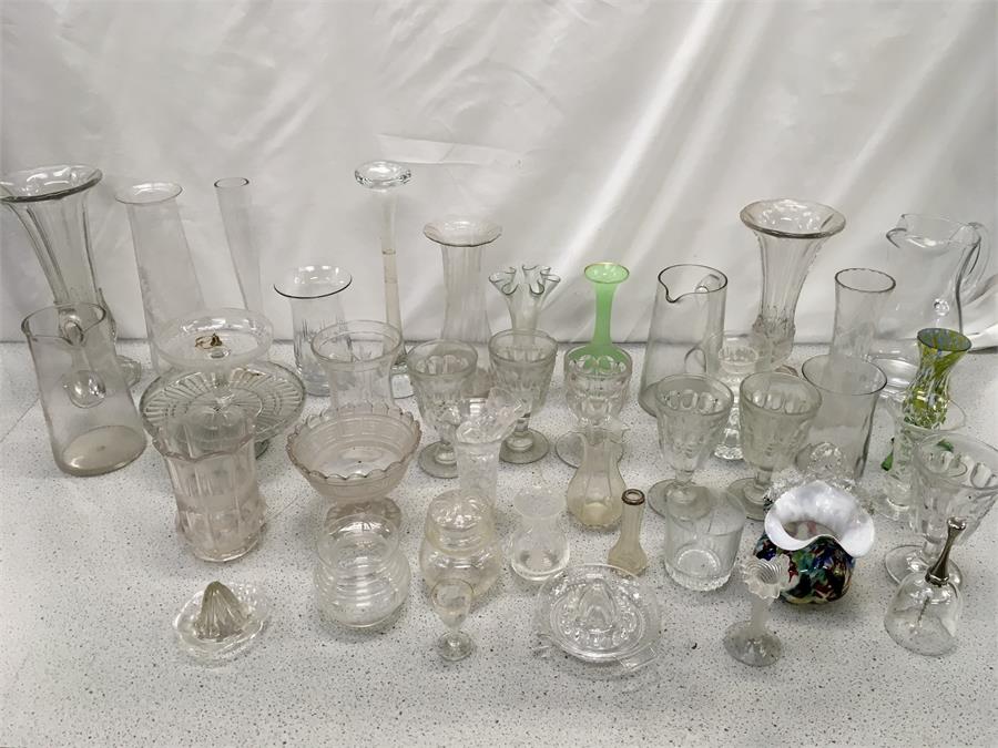 A selection of vases and other glassware.