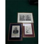 Three etchings/prints of New Zealand i including one engraved for 'Bankes'.people from van Diemens