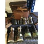 A selection of vintage binoculars.